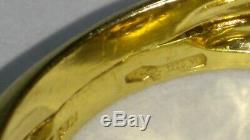 Solid heavy 18k gold roberto coin citrine ring 13.92 grams sz 7