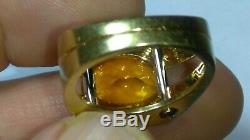 Solid heavy 18k gold roberto coin citrine ring 13.92 grams sz 7