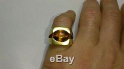 Solid heavy 18k gold roberto coin citrine ring 13.92 grams sz 7