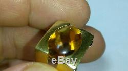 Solid heavy 18k gold roberto coin citrine ring 13.92 grams sz 7