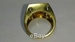 Solid heavy 18k gold roberto coin citrine ring 13.92 grams sz 7