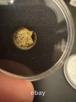 St. Helena Una & the Lion small gold and 1 oz silver coin