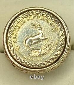 Superb, 9k Gold Krooker 1999 Coin Ring 7.2 grams not scrap Sovereign Style