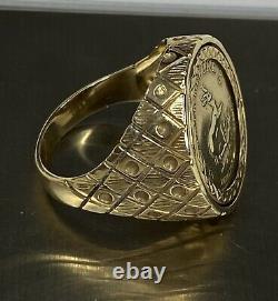 Superb, 9k Gold Krooker 1999 Coin Ring 7.2 grams not scrap Sovereign Style