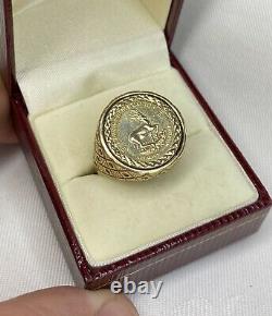 Superb, 9k Gold Krooker 1999 Coin Ring 7.2 grams not scrap Sovereign Style