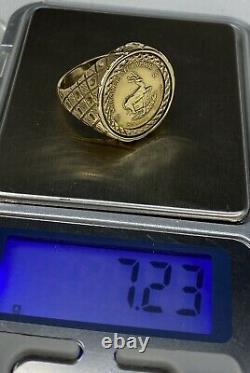 Superb, 9k Gold Krooker 1999 Coin Ring 7.2 grams not scrap Sovereign Style