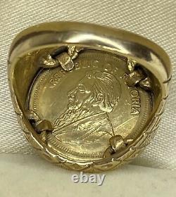 Superb, 9k Gold Krooker 1999 Coin Ring 7.2 grams not scrap Sovereign Style