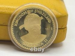 Swaziland Gold 50 Emalangeni 1975 King Sobhuza II 75th Birthday Box & COA KM#26
