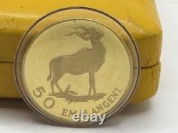 Swaziland Gold 50 Emalangeni 1975 King Sobhuza II 75th Birthday Box & COA KM#26