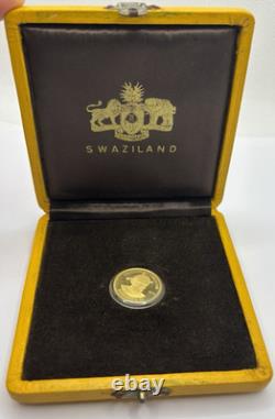 Swaziland Gold 50 Emalangeni 1975 King Sobhuza II 75th Birthday Box & COA KM#26