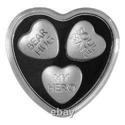 Sweethearts Candy 30 gram Silver PAMP Suisse 3-Heart Set (2023)