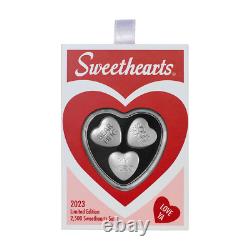 Sweethearts Candy 30 gram Silver PAMP Suisse 3-Heart Set (2023)