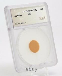 T-1 Planchet/ PL Gold $5, Estimate of less than 30 known, 3.33 Grams
