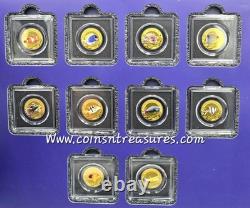THE MOST INTERESTING CORAL FISH 10 Coins Complete collection 1/1000 999 Gold 24k