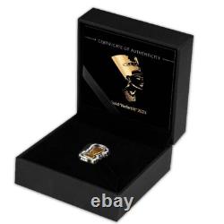 THE NEFERTITI BUST 2023 1 Gram Pure Gold Special Shape Coin Samoa