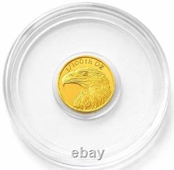 TUBE of 10 24k Pure Gold American Eagle Flag Coin. 999 Fine Gold Bullion Round