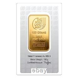 The Holy Land Mint GOLD Dove of Peace Bar 100 Grams in Assay