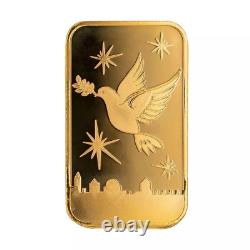 The Holy Land Mint GOLD Dove of Peace Bar 100 Grams in Assay