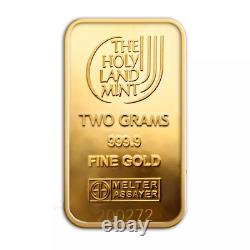 The Holy Land Mint GOLD Dove of Peace Bar 2 Grams in Assay