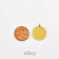 Turkey 25 Piastres / Kurush MDL 22 k Gold Coin W. 1.8 grams Diameter 17.7 mm