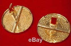 Turkish Kemal Ataturk Pure Gold Cufflinks C 2003 Large Gold Coins. 23.2 Grams