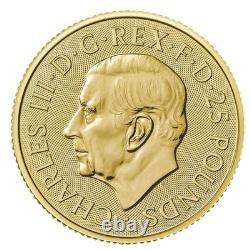 U. K. 2024 £25 1/4-oz Gold Tudor Beast Dragon BU