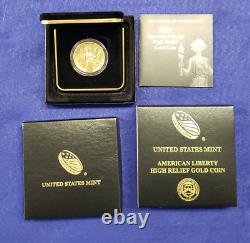 U. S. Mint 2015 W American Liberty High Relief $100 Gold Coin with OGP & COA