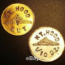 ULTRA RARE! Mt. Hood 1.56 gram 24K Gold &. 999 Silver token/coin/medal/bar/charm