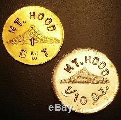 ULTRA RARE! Mt. Hood 1.56 gram 24K Gold &. 999 Silver token/coin/medal/bar/charm