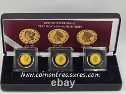 US Dollar Gold 3 Coin Set collection 1/1000 Gold. 999