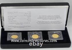 US Dollar Gold 3 Coin Set collection 1/1000 Gold. 999