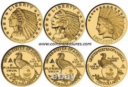 US Indian Chief Gold 3 Coin Set collection 1/1000 Gold. 999
