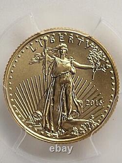 USA 2016 5 DOLLAR GOLD EAGLE (PCGS MS 70)FIRST STRIKE 3.39grams FLAWLESS