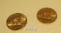 Us $20.00 Gold Coins Circa 1913 D & 1928 Eagle 66.80 Grams Price Is For 1 Only