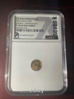 Us State Animal Series Cook Island Alabama- Yellowhammer Bird 1/2 Gram Gold Coin