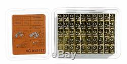 Valcambi Suisse 50x1 Gram Gold CombiBar with Assay Card. 9999 fine