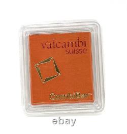 Valcambi Suisse Combibar 20 Grams. 999 Fine Pure Gold Breakaway Bar Certificate