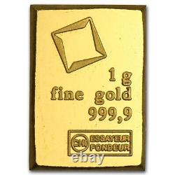 Valcambi Suisse FIVE 1 Gram 0.9999 Gold Bars from Gold CombiBar