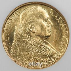 Vatican City 1933-1934 100 Lire 8.8 Gram Gold Coin NGC MS63 Pius XI BU KM #19