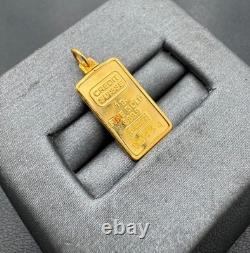 Vintage 1 Gram. 9999 Credit Suisse Gold Bar 14kt Gold Bezel with 4mm Bale in OGP