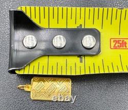 Vintage 1 Gram. 9999 Credit Suisse Gold Bar 14kt Gold Bezel with 4mm Bale in OGP