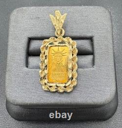 Vintage 1 Gram. 9999 Credit Suisse Gold Bar 14kt Gold Rope Bezel with 5mm Bale