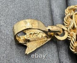 Vintage 1 Gram. 9999 Credit Suisse Gold Bar 14kt Gold Rope Bezel with 5mm Bale