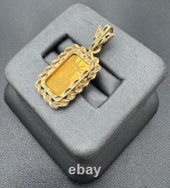 Vintage 1 Gram. 9999 Credit Suisse Gold Bar 14kt Gold Rope Bezel with 5mm Bale