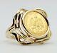 Vintage 14k Gold Ring 1945 Mexico Dos Pesos Coin Sz 6, 4.6 Grams. 0482 Ozt. 900