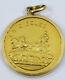 Vintage 18k Gold La Cibeles Madris Spain Coin Charm 8.8grams
