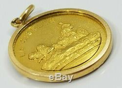 Vintage 18K Gold LA CIBELES MADRIS SPAIN COIN Charm 8.8grams