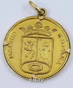 Vintage 18K Gold LA CIBELES MADRIS SPAIN COIN Charm 8.8grams