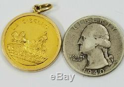 Vintage 18K Gold LA CIBELES MADRIS SPAIN COIN Charm 8.8grams