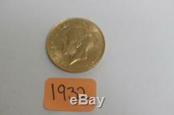Vintage 1932 Great Britain Gold Full Sovereign Coin George V 22K 8 Grams